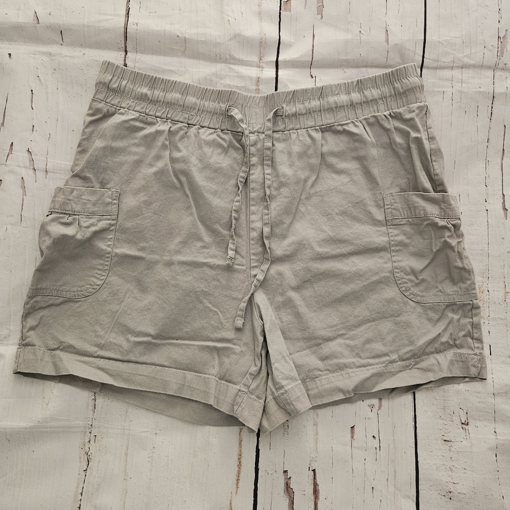 Women's Casual Light Khaki Drawstring Shorts Size XL